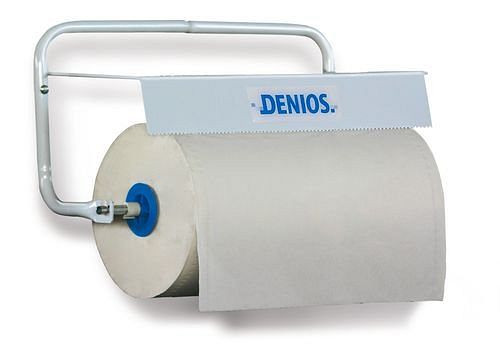 Support mural DENIOS, étroit, pour rouleaux jusqu'à 40 cm de large, avec rail de déchirement, 116-579
