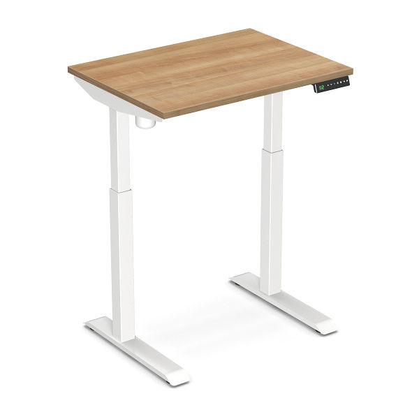 Bureau assis-debout Worktrainer StudyDesk (blanc / Havana 80 x 60 cm), StD-xs-white-hvn