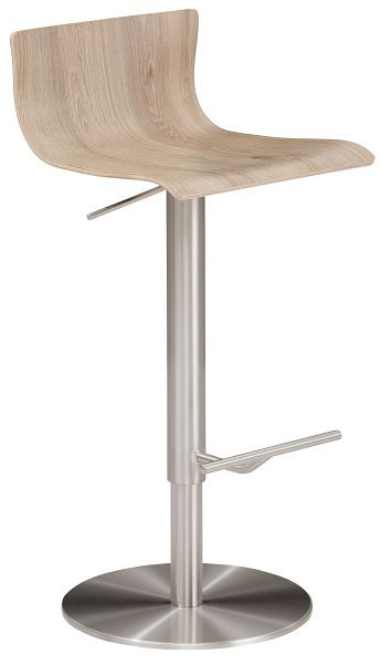Mayer Sitzmöbel myHENRI, coque d'assise en bois lamellé, chêne Sonoma, structure chromée aspect acier inoxydable, 1225_04_833