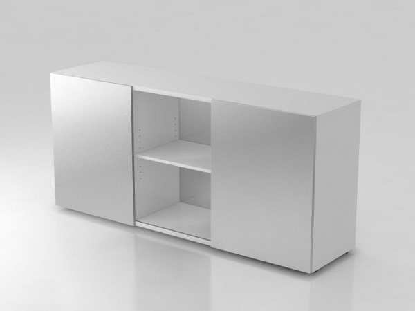 Buffet Hammerbacher 2OH avec portes coulissantes gris/argent, 160x42x74,8 cm (LxPxH), V1780/5/S