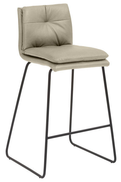 Tabouret de comptoir Mayer Sitzmöbel , piètement luge noir, avec coussin intérieur supplémentaire, hauteur d'assise 67 cm, taupe, 1231_K3_30484