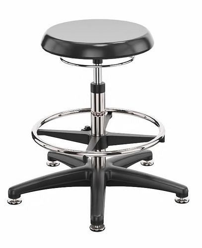 Tabouret de travail Dauphin PU, patins, repose-pieds, 266971