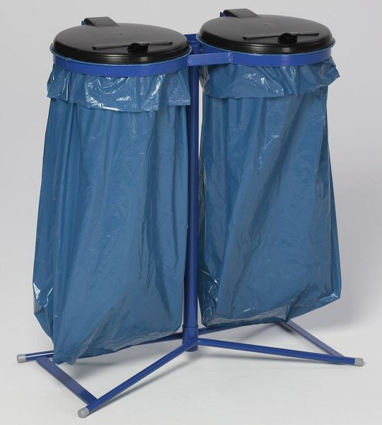 VAR poubelle standard D avec couvercle en plastique noir, bleu gentiane, 10222
