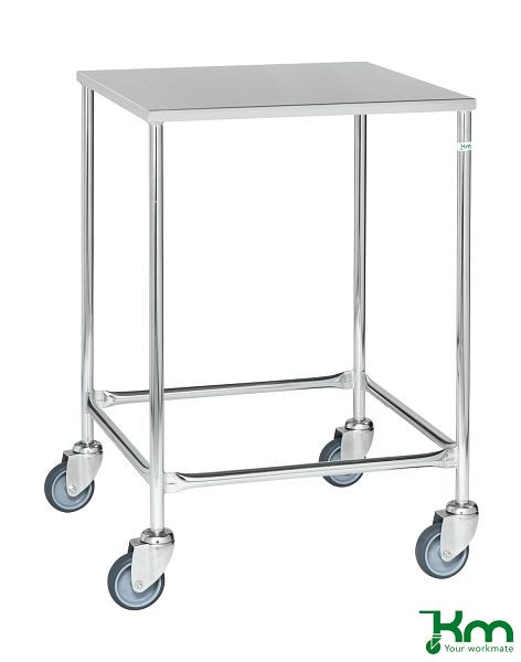 Chariot de table Kongamek, galvanisé / inoxydable, 4 roulettes pivotantes, KM270