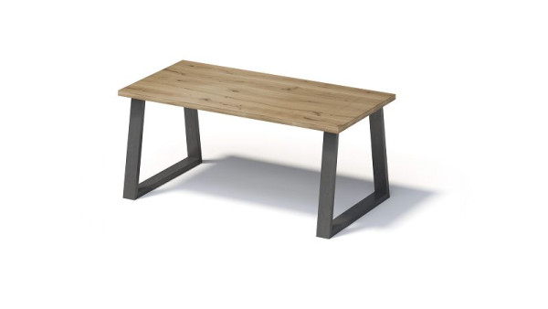 Bisley Fortis Table Regular, 1800 x 900 mm, bord droit, surface huilée, structure en T, surface: naturel / couleur de la structure: acier brillant, F1809TP303