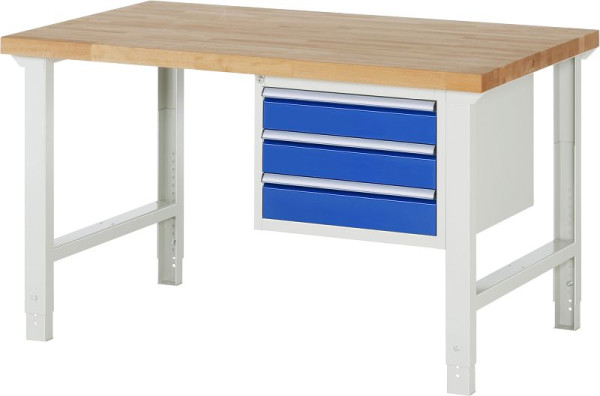 Etabli RAU série 7000 - modèle 7127, L1500 x P900 x H790-1140 mm, base système L1500 x P850 x H750-1100 mm, 03-7127A1-159B4H.11