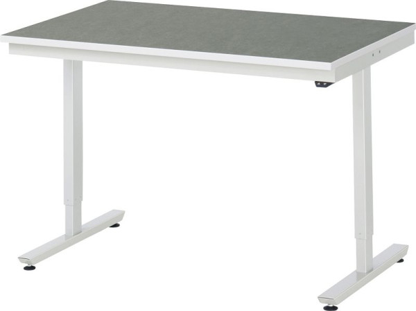 Table de travail RAU série adlatus 150 (réglable en hauteur électriquement), plan de travail avec revêtement linoléum/universel, 1250x720-1120x800 mm, 08-AT-125-080-L