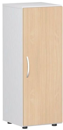 geramöbel armoire à double porte avec pieds, poignée gauche ou droite, amortisseur de porte inclus, non verrouillable, 400x420x1104, hêtre/blanc, S-343102-BW