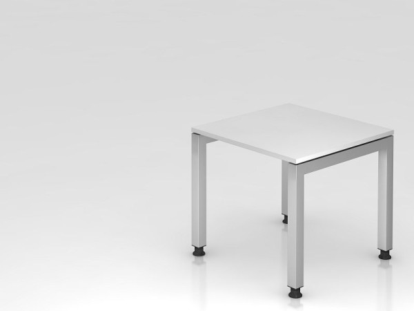 Bureau Hammerbacher pied en U carré 80x80cm blanc, forme rectangulaire, plateau flottant, VJS08/W/S