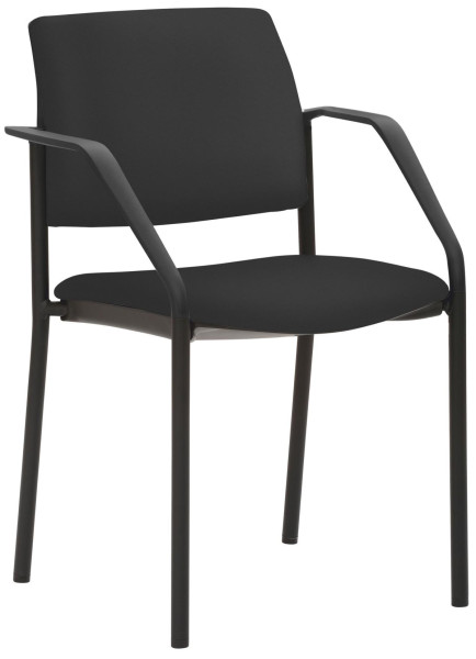 Mayer Sitzmöbel chaise empilable, structure 4 pieds noir, avec accoudoirs, noir, 2518_V3_A_30617