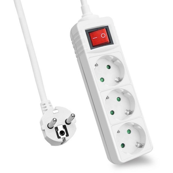 Helos multiprise CLASSIC, 3 voies, blanc, 3,0m, avec interrupteur, 262791