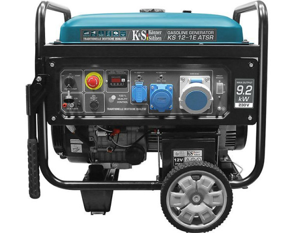 Générateur essence à démarrage électrique Könner & Söhnen 9200W, 1x63A(230V)/1x32A(230V)/1x16A(230V), 12V, connexion ATS, régulateur de tension, affichage, KS 12-1E ATSR