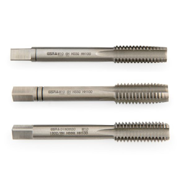 GSR jeu de tarauds à main filetage métrique DIN 2184-2 (DIN 352) droite HSS-G M 10, 00105230