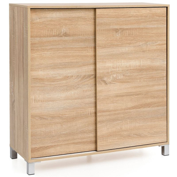 Meuble à chaussures Wohnling Sonoma bois 100x108x37,5 cm étagère haute, WL5.713