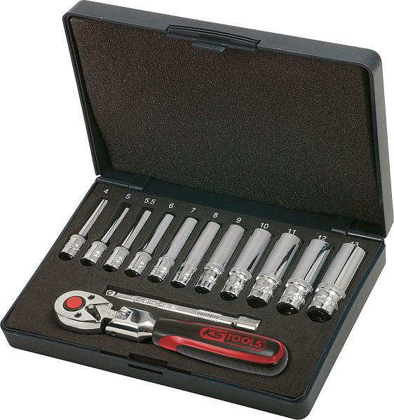 KS Tools Jeu de clés à douilles 1/4" CHROMEplus, 13 pièces, 918.0613