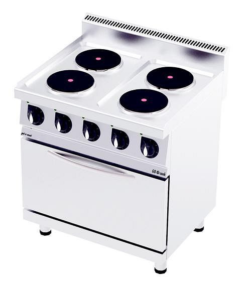Cuisinière électrique gel-o-mat avec four 15,4 Kw, GO Cook 700, 4 plaques de cuisson, CO8070E