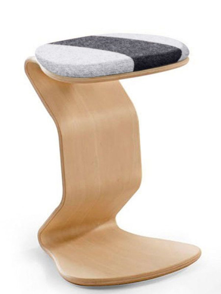 Tabouret NEST NATURE moyen avec coussin d'assise plat en noix de coco, gris/anthracite, 1116_96_244