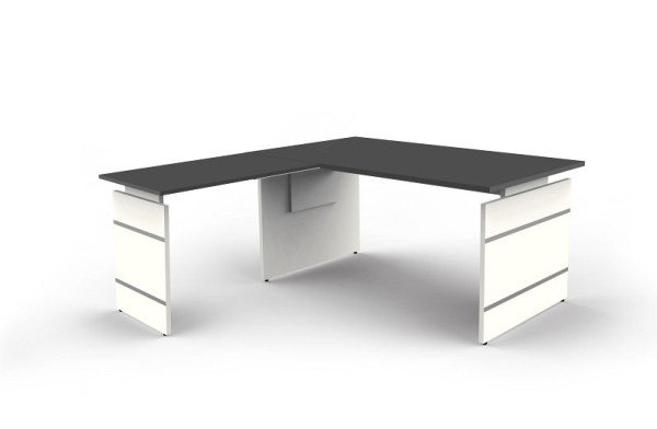 Bureau d'appoint Kerkmann réglable en hauteur L 1600 x P 800 x H 680-760 mm, forme 4, couleur : anthracite, 11465013