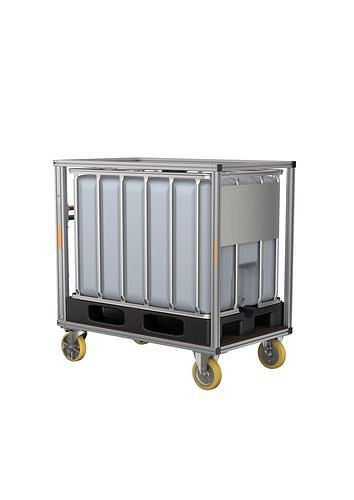 Conteneur roulant DENIOS IBC, avec réservoir IBC, capacité 640 l, 305158