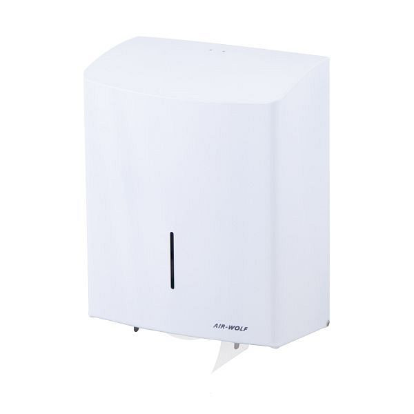 Distributeur de rouleaux duplex Air Wolf, série Alpha, H x L x P : 333 x 265 x 147 mm, acier inoxydable blanc, 60-121
