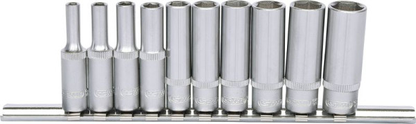 KS Tools Jeu de douilles hexagonales 1/4", longues, 10 pièces 4-13 mm, 917.0610