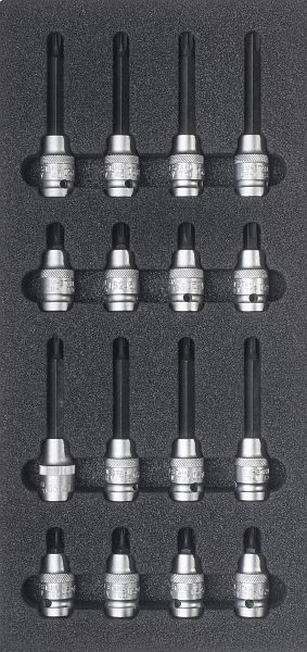 Gamme de chariots d'atelier SW-Stahl, inserts de tournevis 1/2", profil en T, 16 pièces, Z3013-22
