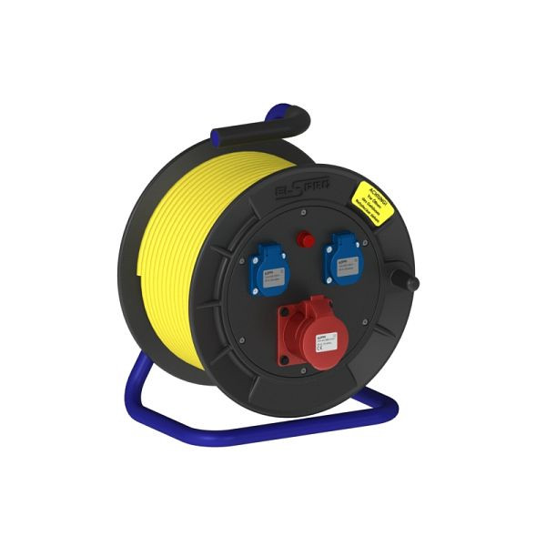 ELSPRO Kabeltrommel aus Vollgummi LRX, Ausgang: 1 CEE 400 V, 2 Schuko, Länge: 25 m, 4X01111