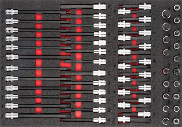 Jeu d'embouts de tournevis VIGOR, 5 - 19, T20 - T70, nombre d'outils : 62, V6809