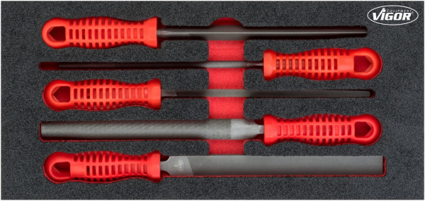 Jeu de limes VIGOR, nombre d'outils : 5, V5072