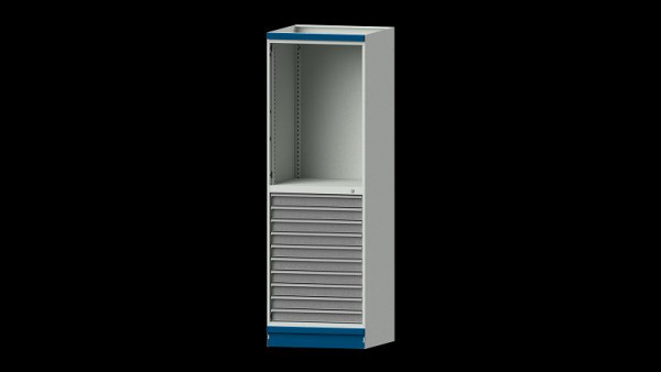 Établis ANKE armoire de base système d'armoire modulaire, modèle 102, 715 x 720 x 2200 mm, boîtier vide ouvert, RAL 7035/5010, 631.004