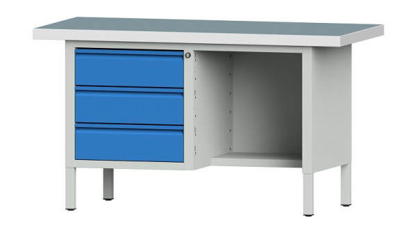 Établis ANKE Établi en caisson, modèle 303 E, 1500 x 700 x 850 mm, RAL 7035/5012, UBP 50 mm, 510.305