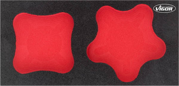 Inserts en mousse souple bi-composant VIGOR, dimensions insert / taille tiroir : S (188 x 393 x 35 mm), utilisation : V5062, V5062-L