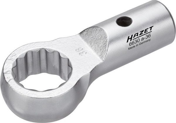 Clé polygonale à emboîter Hazet, montage rond Ø 21/26 mm, profil extérieur double hexagone, 36 mm, 6630A-36