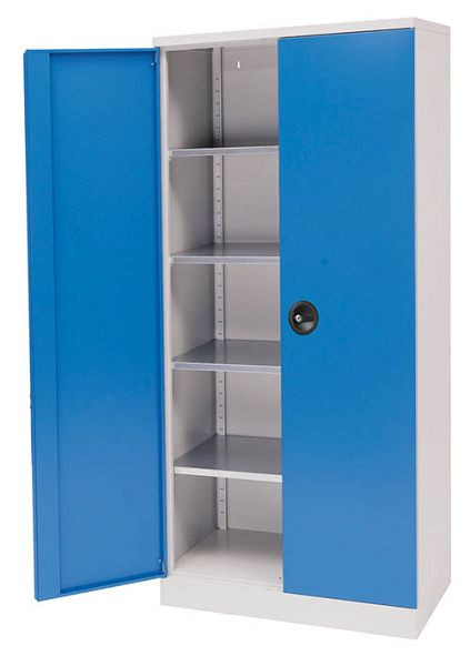 Armoire à portes battantes Bedrunka+Hirth, LxPxH 930x500x1950 mm, 4x étagères réglables en hauteur, 04.155.04A