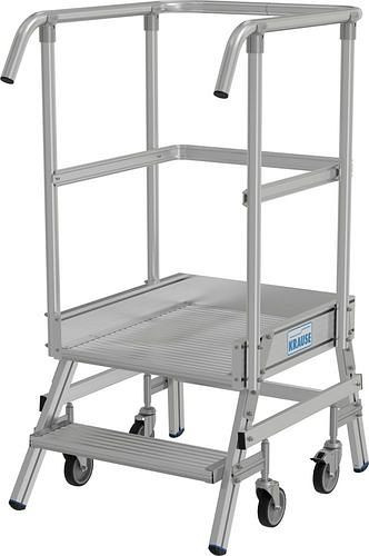 Échelle à plateforme Krause en aluminium, mobile, 2 marches, grimpable d'un côté, conformément à EN 131-7, 312163