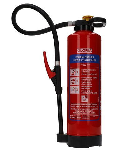 Extincteur rechargeable à eau Gloria, 6 l, classe de feu A, particulièrement adapté aux batteries lithium-ion, 286764