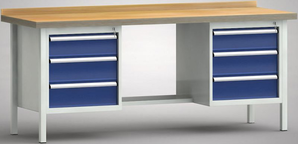 Etabli professionnel KLW - 2000 x 700 x 905 mm L x P x H (version ERGO), WP202E-2000M45-E2002