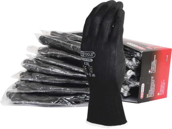 KS Tools gants en tricot micro fin-noir, 11, paquet de 12, 310.0480