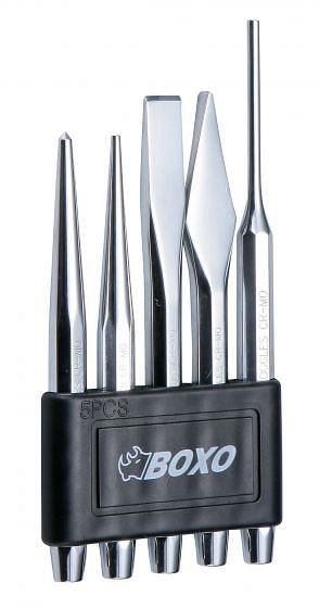 Jeu de chasse-goupilles et burins Boxo 5 pièces, PP-05BP