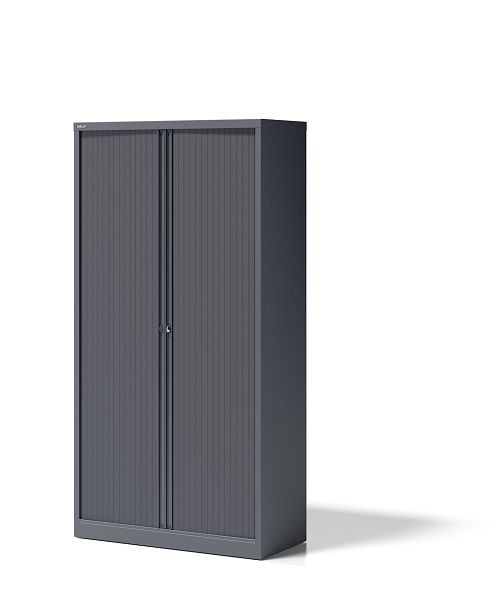 Armoire à volet roulant Bisley Essentials, avec 4 étagères pour 5 hauteurs de dossiers, gris anthracite, YETB10194S9634