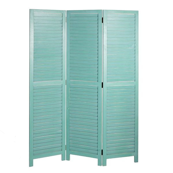 Mendler Paravent HWC-C30, écran de confidentialité pour cloison de séparation, look vintage shabby, 170x120cm, vert, 62635
