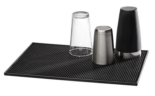 Tapis de bar APS, 45 x 31 cm, hauteur : 1 cm, plastique MS, noir, 93167