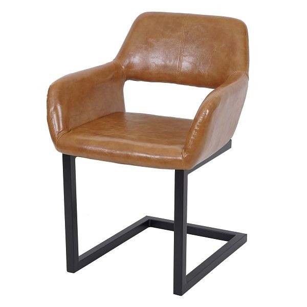 Chaise de salle à manger Mendler HWC-A50 II, chaise cantilever, chaise de cuisine, design rétro des années 50, simili cuir, simili daim, 62870