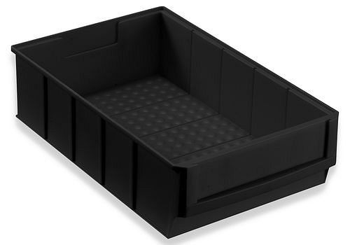 DENIOS pro-line ESD boîte à étagères pro-line C1-B, PP, 185 x 300 x 81 mm, noir, lot de 24, 265169