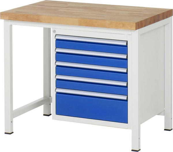 Etabli RAU série 8000 - modèle 8168, L1000 x P700 x H840-1040 mm, base système L995 x P650 x H800-1000 mm, 03-8168A1-107B4H.11