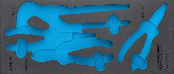Insert en mousse souple Hazet à 2 composants, pour 163-511 Dimensions / longueur : 392 mm x 172 mm Taille du système d'organisation : 1/3+ (172 x 392 mm), 163-511L