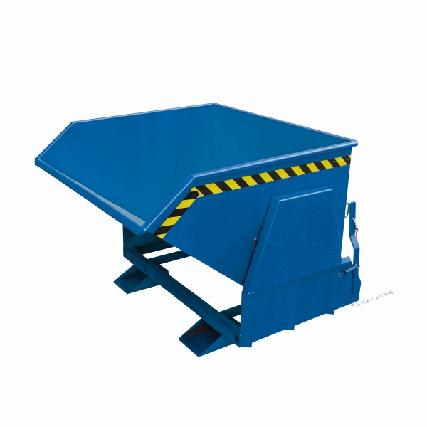 Benne basculante industrielle Eichinger avec patins de protection, 2000 kg, 1000 litres, bleu gentiane, 20111200000097