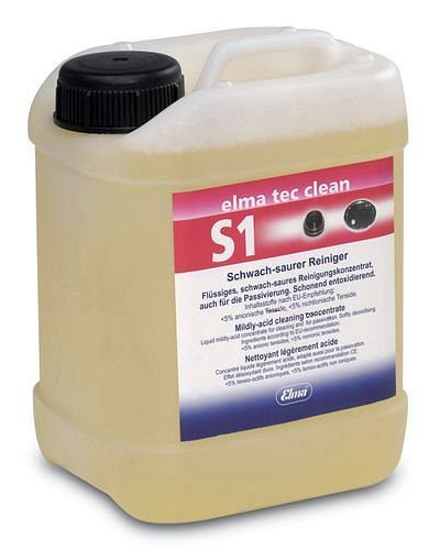 Nettoyant DENIOS elma tec clean S1 pour appareil à ultrasons U-litre, désoxydant, UE : 2,5 litres, 179-229