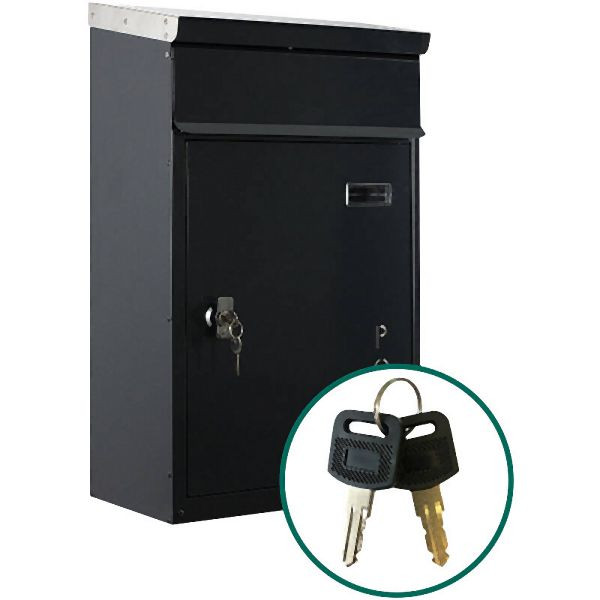 ScanProDesign Safepost 854 Tiamat - avec volume de stockage de 50 L et toit en acier inoxydable, gris anthracite, 42656