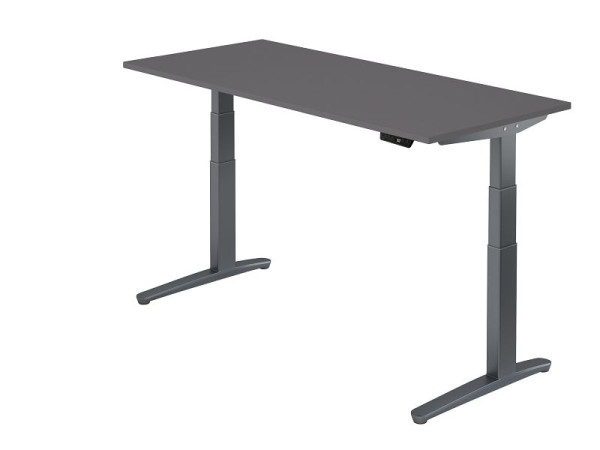Hammerbacher bureau assis-debout électrique 180x80cm graphite/graphite, forme rectangulaire, VXBHM19/G/GG